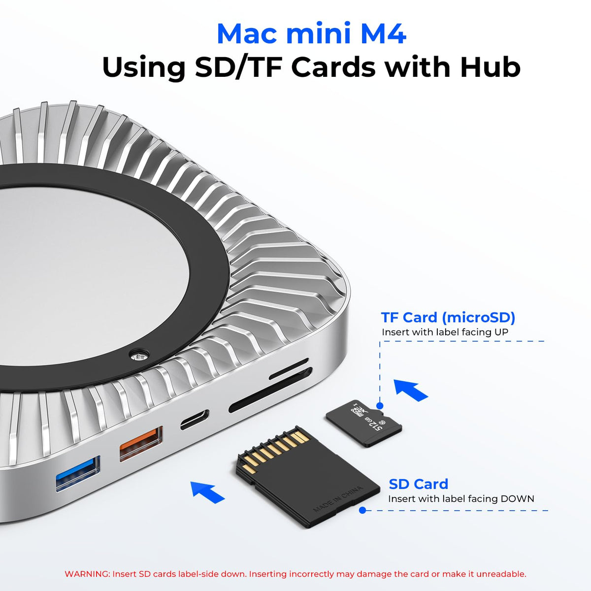 RayCue Mac mini M4 dock SD/TF slot simplifies media transfers from camera.