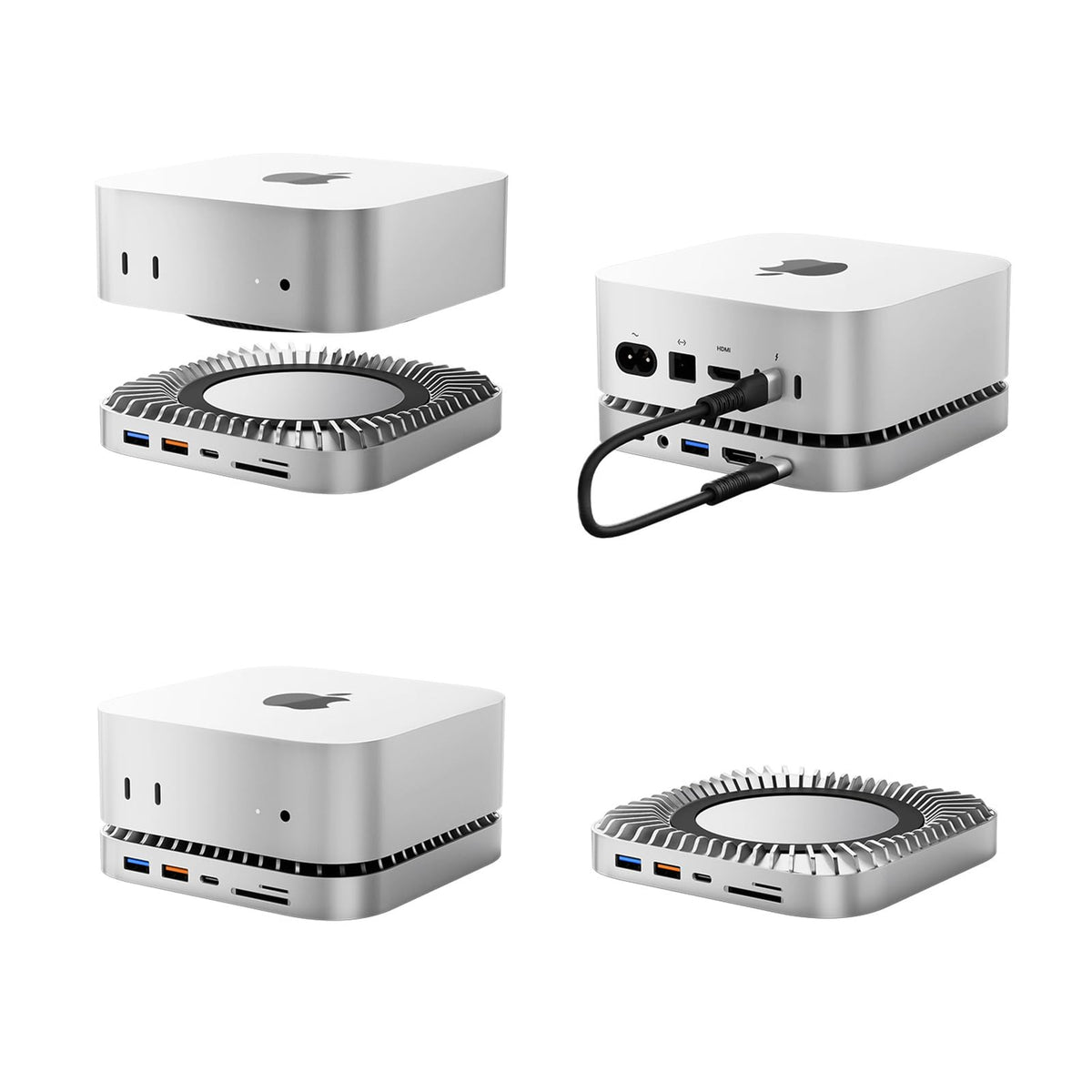 RayCue Mac mini M4 dock dual 5G USB-A ports expand peripheral options.