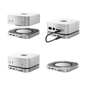 RayCue Mac mini M4 dock dual 5G USB-A ports expand peripheral options.