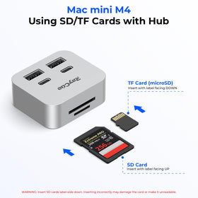 RayCue MiniPack SD and TF card reader closeup enabling quick media transfers