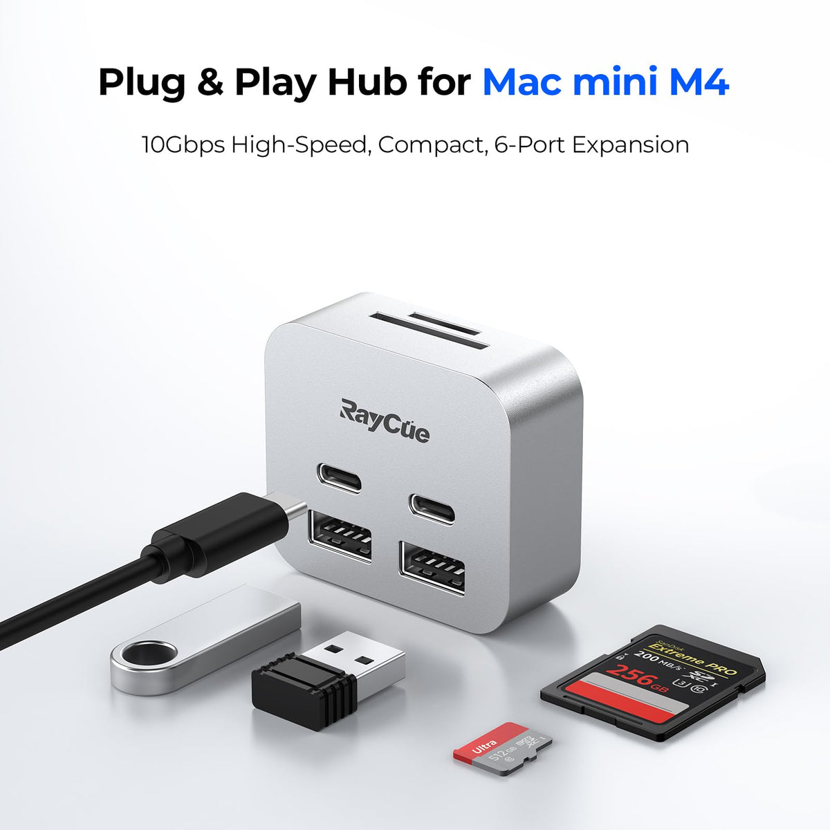 RayCue MiniPack side connector profile illustrating compact fit and stability
