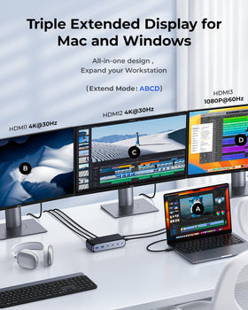 RayCue USB and Type-C ports detailed view for fast 5Gbps transfers and peripherals