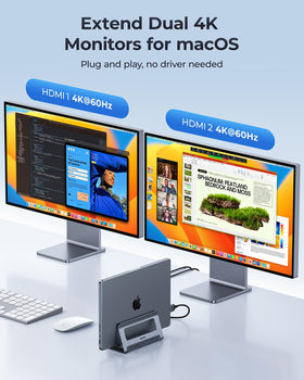 RayCue USB-C dock front ports enable fast data transfer and easy device connections
