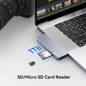 RayCue USB-C hub 100W PD supports high-speed pass-through charging