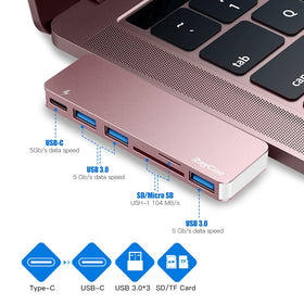 RayCue hub with USB-A ports enables fast data transfers on MacBooks