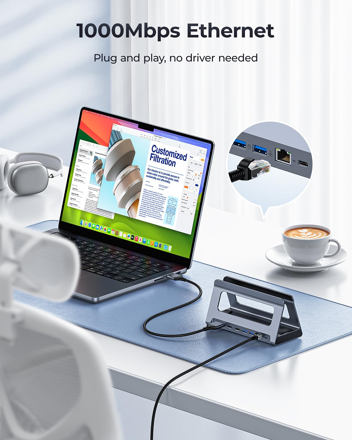 RayCue compact dock helps keep your desk organized and efficient