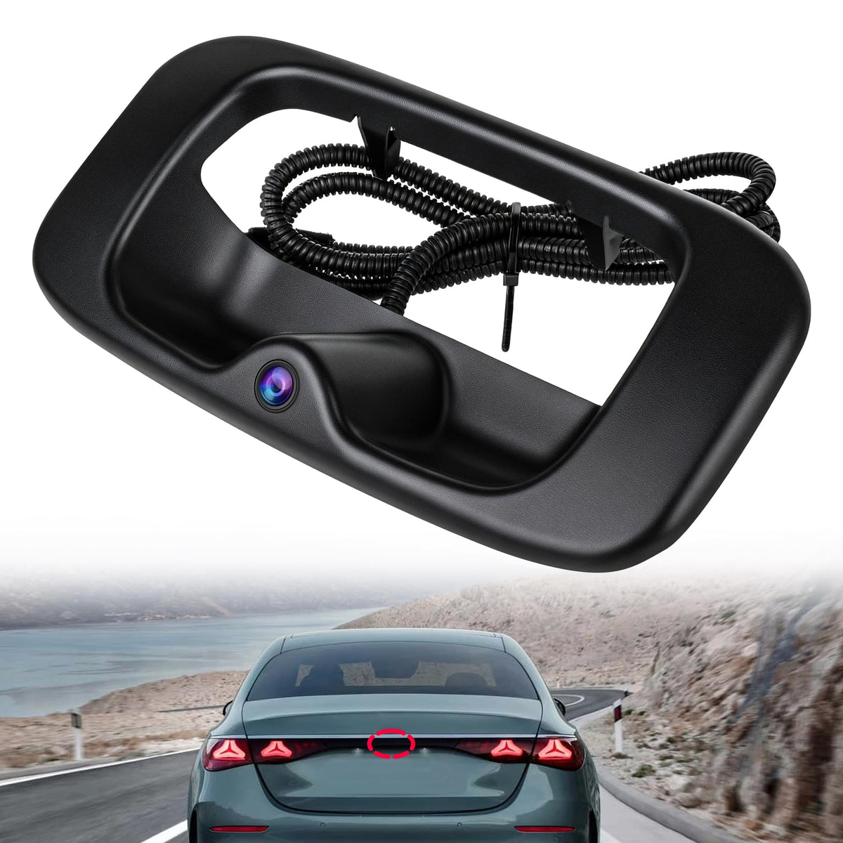 Rayjorman backup camera with 170° wide-angle lens for enhanced rear visibility.