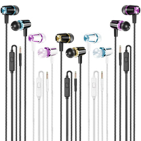 Rayleigh wired earbuds five-pack multicolor for versatile everyday listening on any 3.5mm device