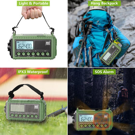 Raynic flashlight and SOS button visible for bright illumination and emergency signaling