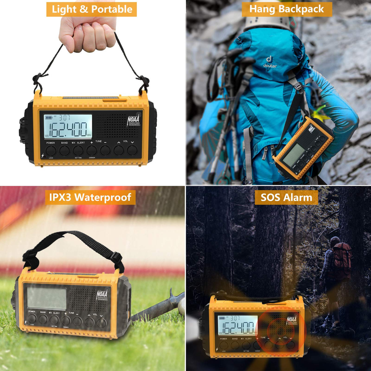 Raynic flashlight and SOS siren active to signal and illuminate during emergencies