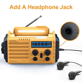 Raynic hand crank and side profile emphasizing manual emergency power