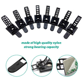 RayTour adhesive cable ties mounted on a flat surface for clean, residue-free attachment.