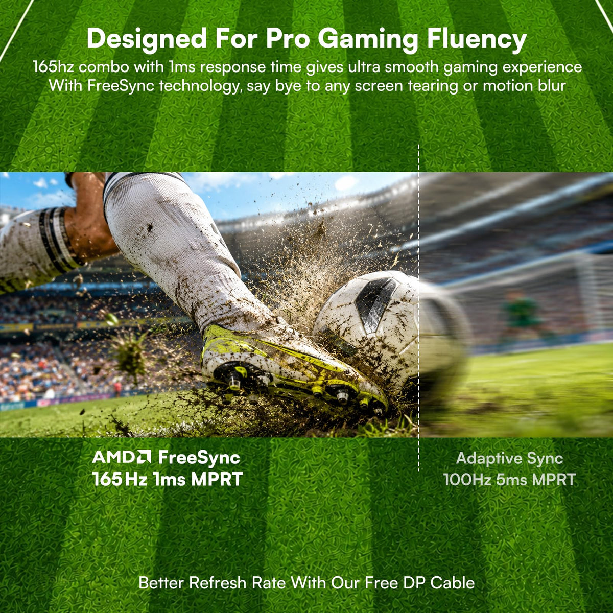 Raywego 165Hz refresh rate demonstrates smooth motion during action scenes.