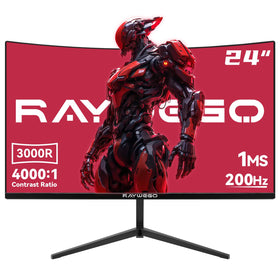 Raywego 24 inch curved monitor front view for immersive gaming visuals