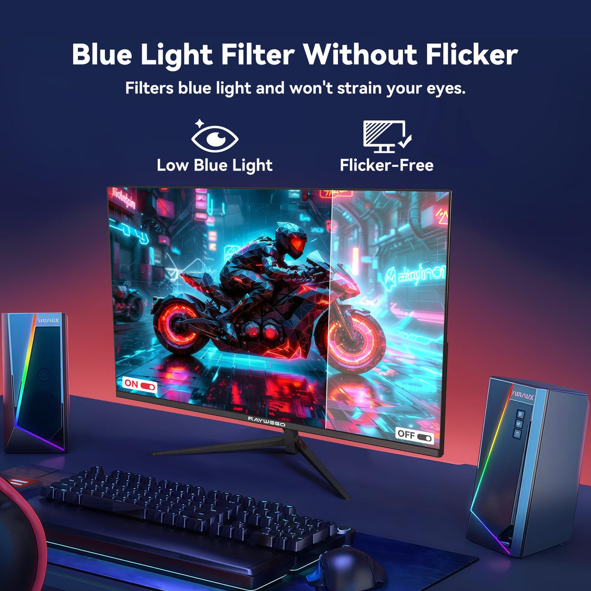 Raywego 27-inch monitor covers 99% DCI-P3 for vibrant, lifelike colors.