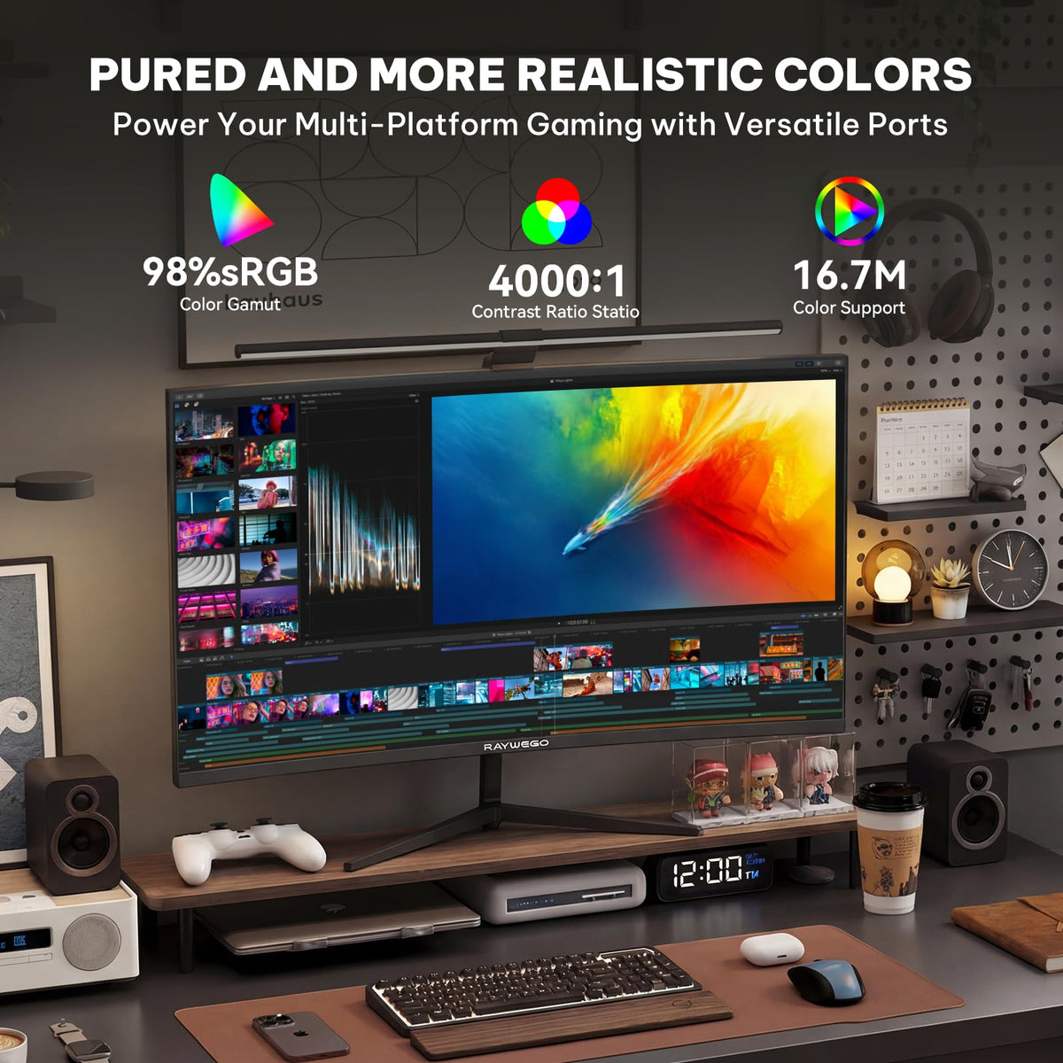 Raywego 3000-1 contrast enhances dark scenes with richer details for movies and games.