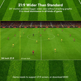 Raywego ultrawide display highlights sharp 3440x1440 resolution for precise visuals.