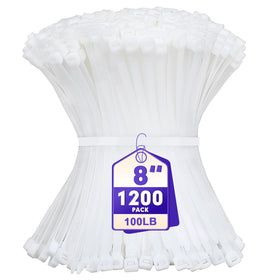 RAZCC front packaging showing 1200 white zip ties and clear labeling for stock supply