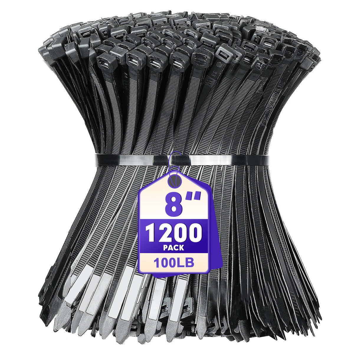RAZCC front packaging showing 1200 zip ties and bulk value