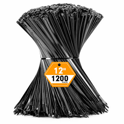 RAZCC front packaging showing 1200 black zip ties and quantity benefit