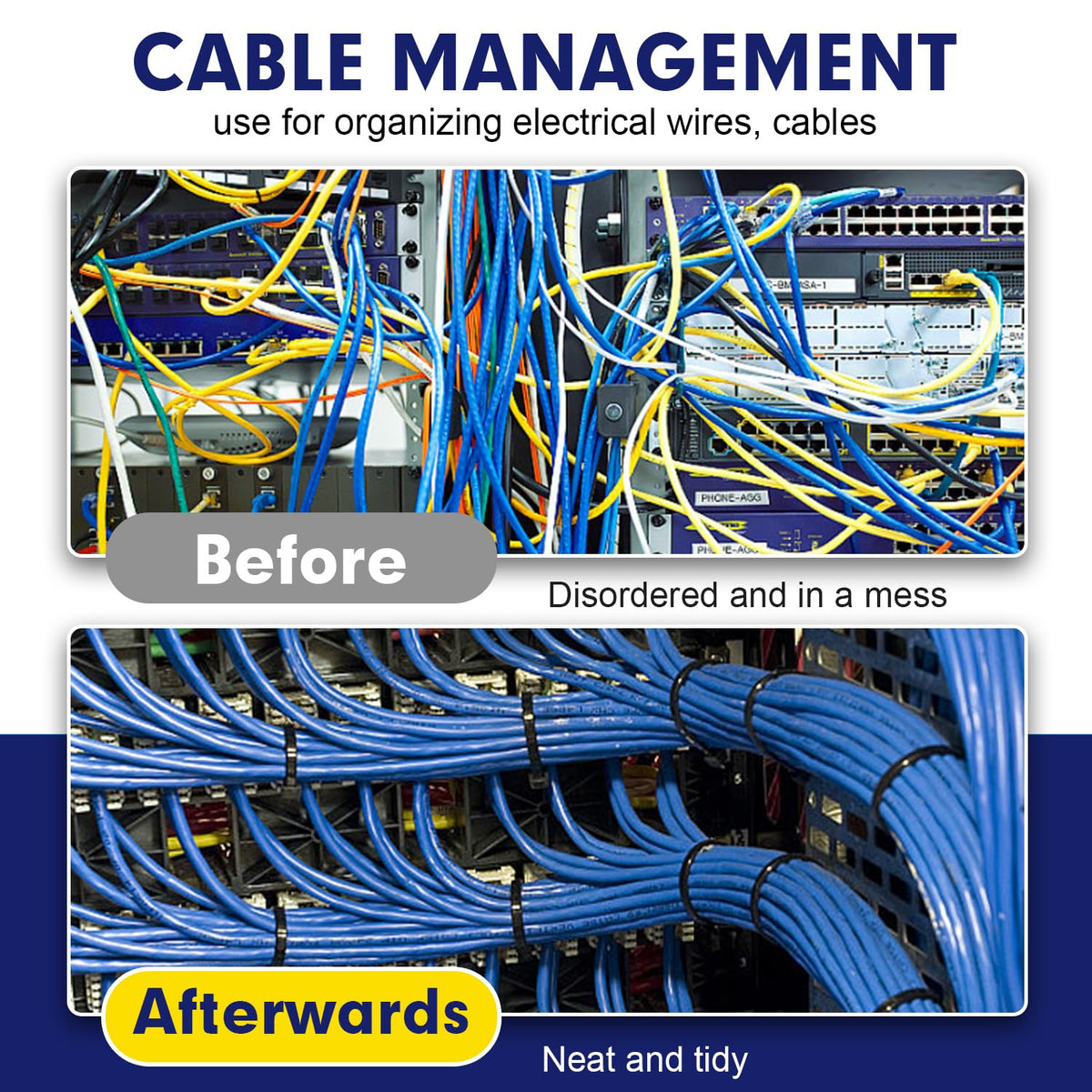 RAZCC organizing garage cables and tools showing tidy storage benefit