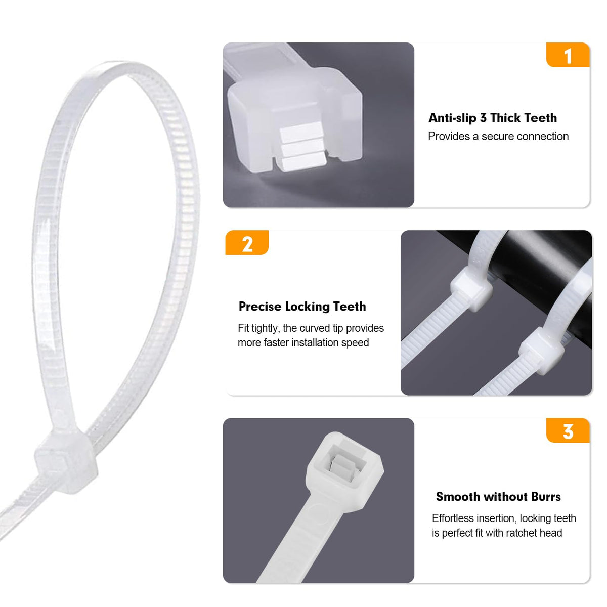 RAZCC outdoor lights hung with ties showing weather-resistant benefit