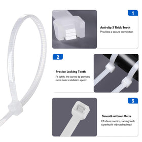 RAZCC outdoor UV-resistant zip ties withstand sunlight for external projects.