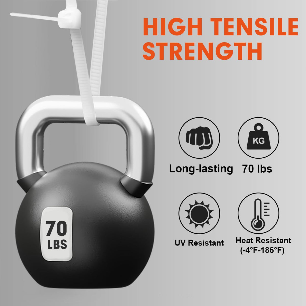 RAZCC UV-resistant nylon66 zip ties endure sun and weather.