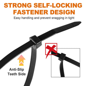RAZCC weatherproof zip ties perform indoors and outdoors.