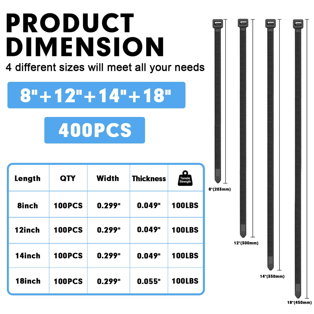 RAZCC zip ties 12 inch organize garden hoses for outdoor use.