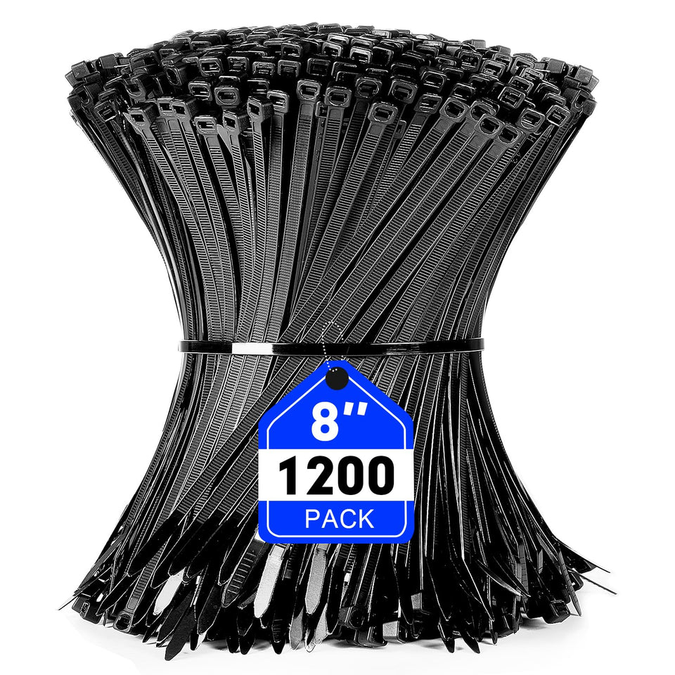 RAZCC zip ties 8-inch pack for clutter-free cable organization