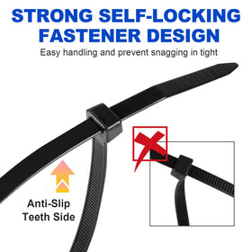 RAZCC zip ties in-use demonstrates securing lights and banners