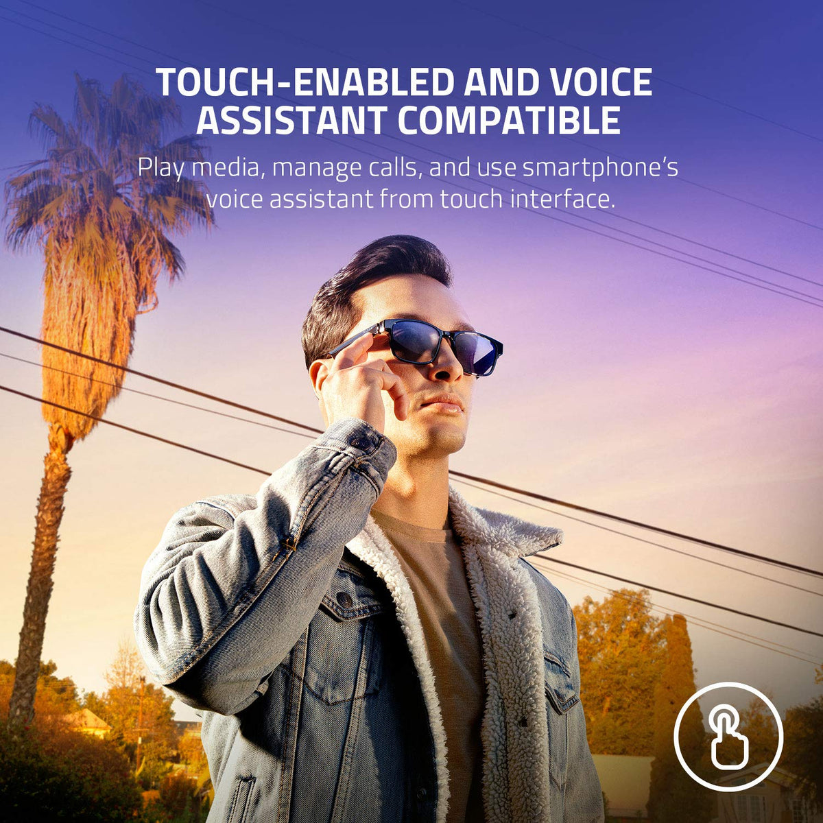 Razer Anzu worn on person demonstrating open-ear audio and comfort