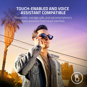 Razer Anzu worn on person demonstrating open-ear audio and comfort