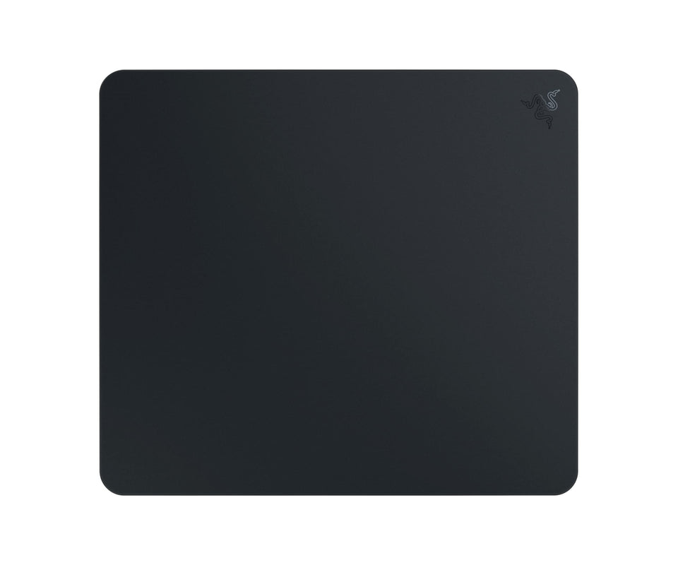 Razer Atlas glass-top close-up shows premium tempered surface for precise control