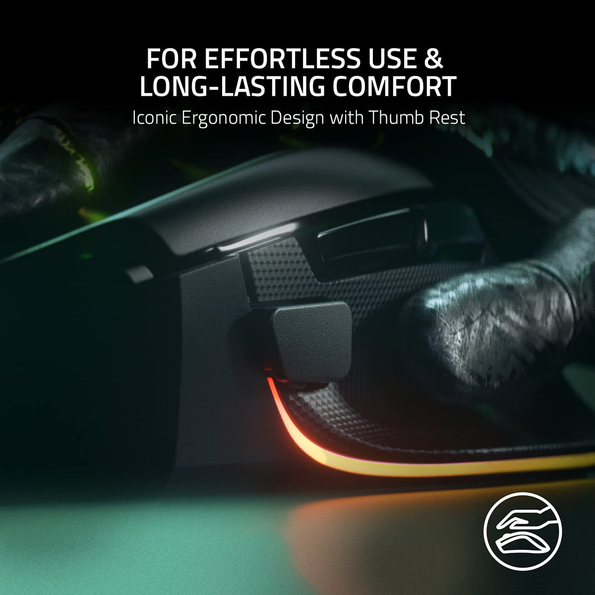 Razer Basilisk V3 side view of tilt buttons adding extra in-game inputs