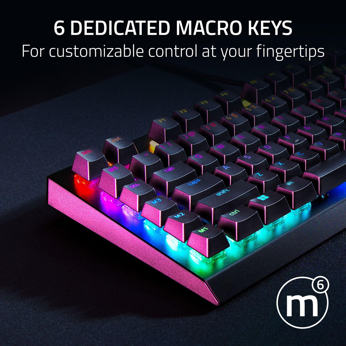 Razer BlackWidow V4 X six macro keys ready for in-game commands