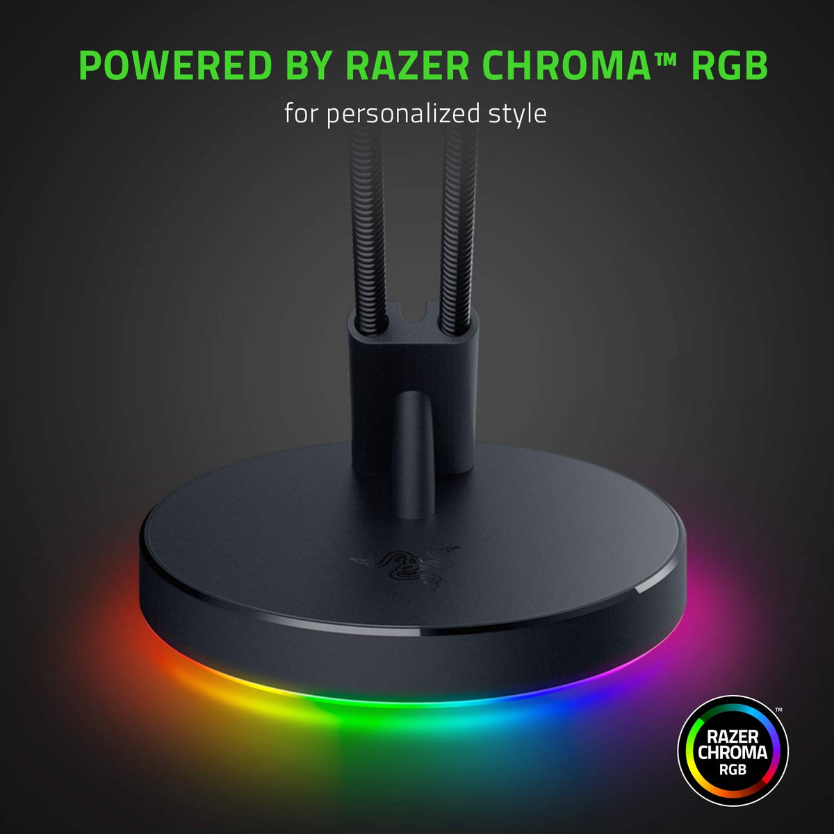 Razer underglow RGB lighting glowing under base for immersive aesthetic sync