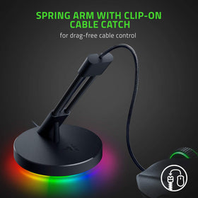 Razer weighted base close-up highlighting stability and anti-slip performance