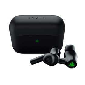 Razer Hammerhead case charging shown, keeps earbuds ready for quick gaming or calls.