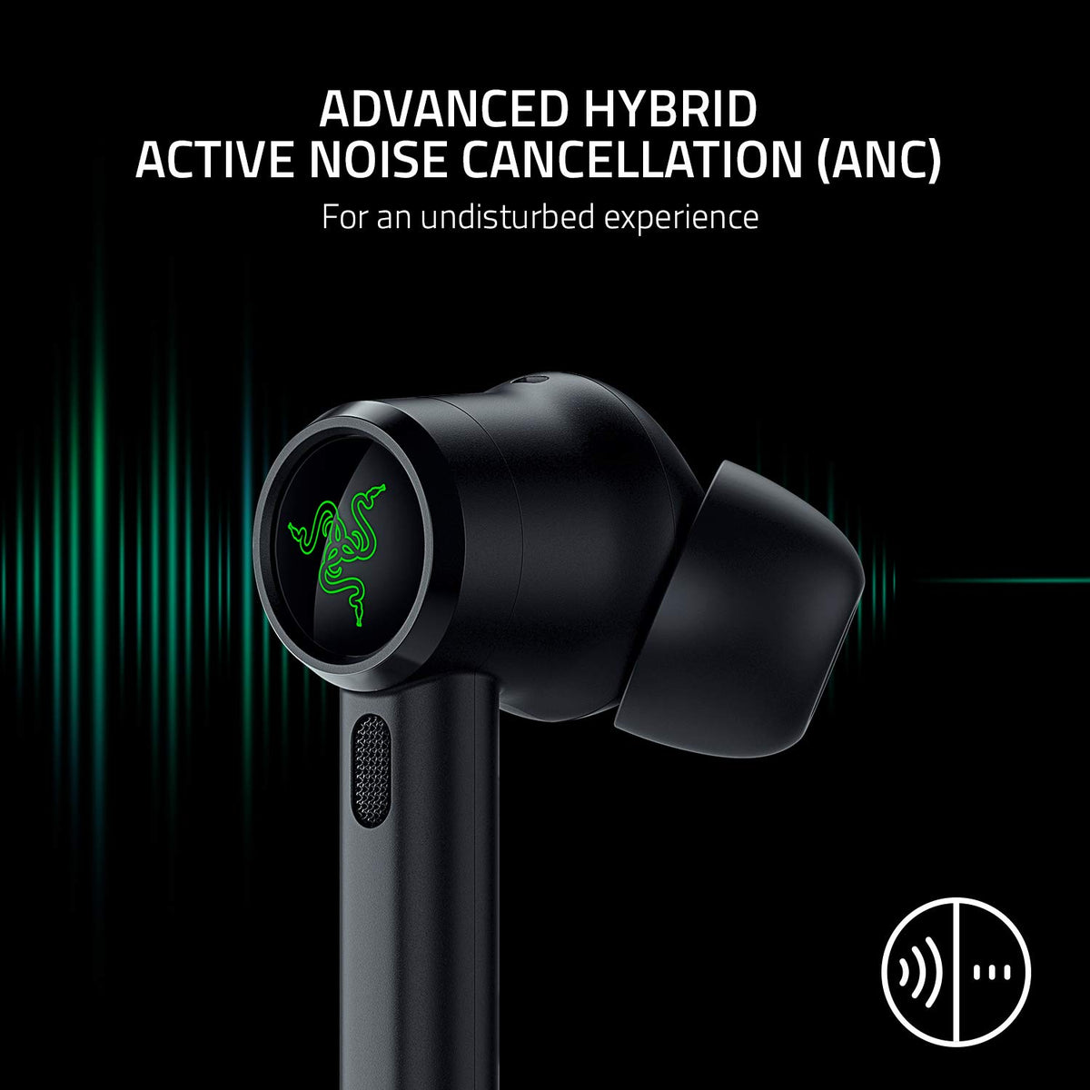 Razer Hammerhead Pro touch-enabled controls for quick playback and volume adjustments.