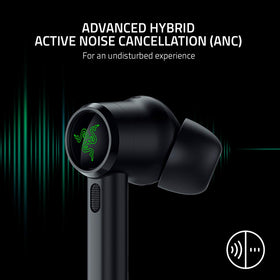 Razer Hammerhead Pro touch-enabled controls for quick playback and volume adjustments.