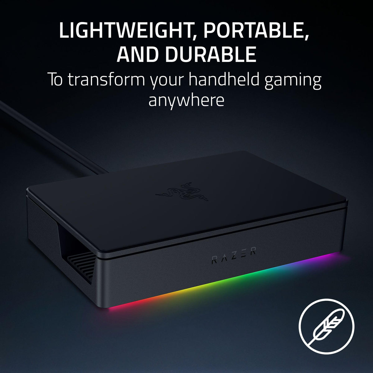 Razer Handheld Dock Chroma portable aluminum chassis built for travel and durability.