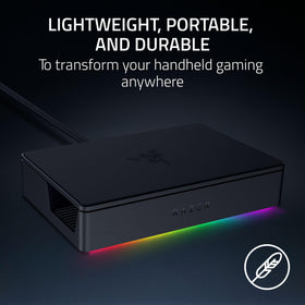 Razer Handheld Dock Chroma portable aluminum chassis built for travel and durability.