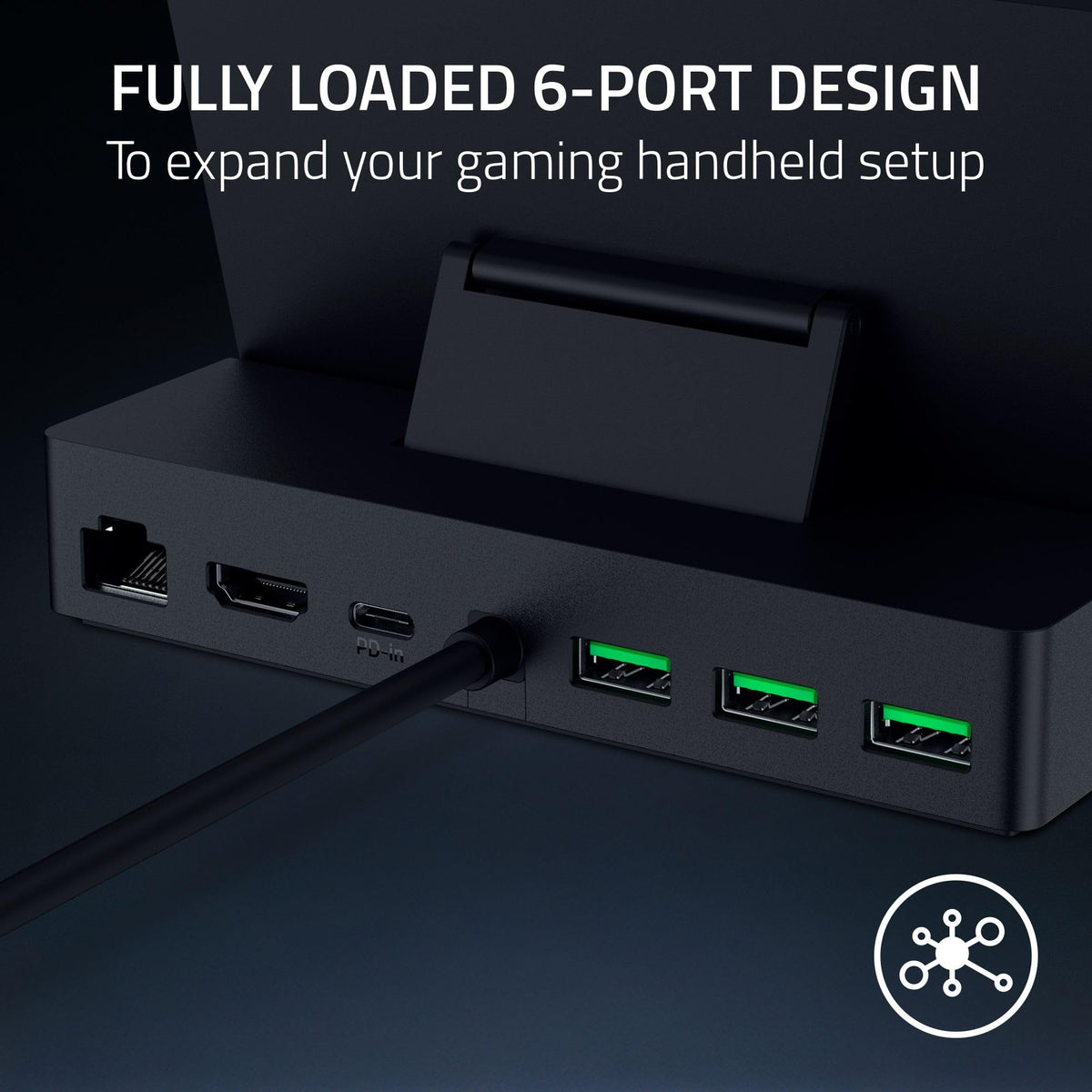 Razer Handheld Dock Chroma with HDMI 2.0 ready to stream games to a larger screen.