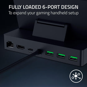 Razer Handheld Dock Chroma with HDMI 2.0 ready to stream games to a larger screen.