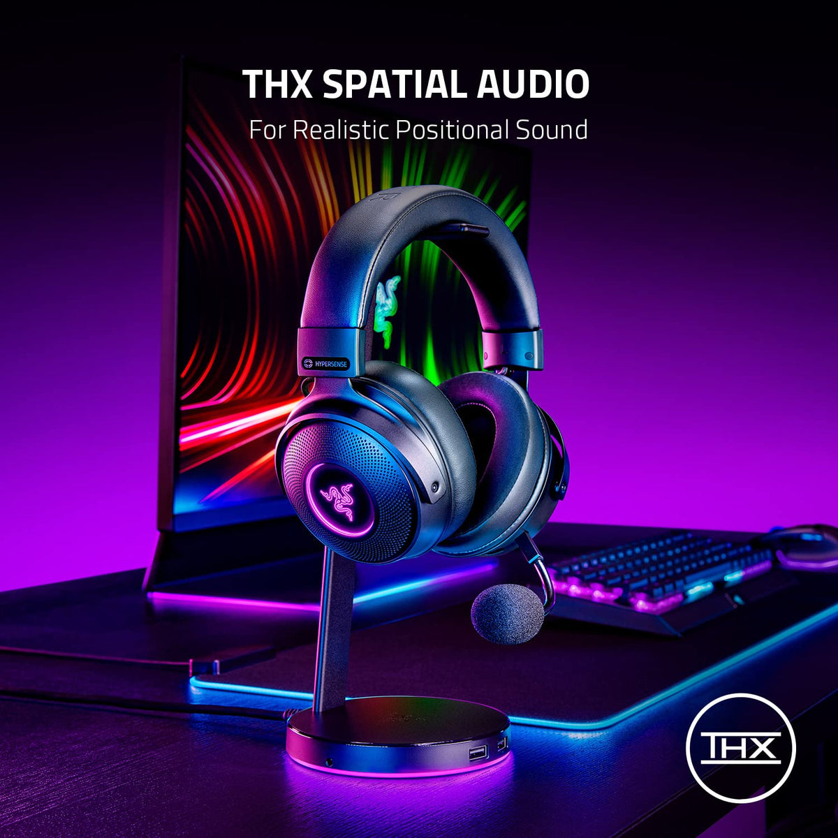 Razer Kraken V3 Pro HyperSpeed wireless connection offers low-latency play.