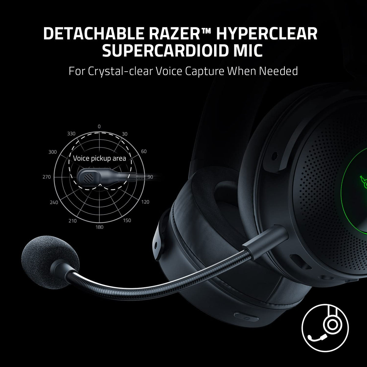 Razer Kraken V3 Pro on-headset controls for quick volume and mic mute.