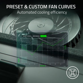 Razer laptop cooling pad with Chroma RGB lighting enhances visual appeal.