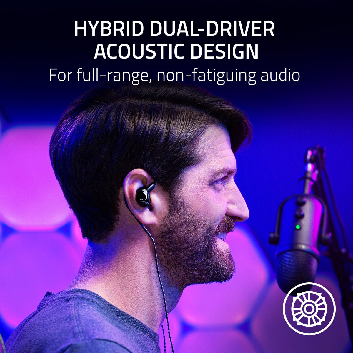 Razer Moray passive noise isolation blocks distractions up to 36 dB
